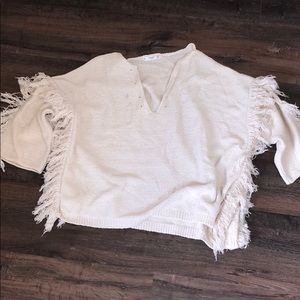 Cream fringe sweater